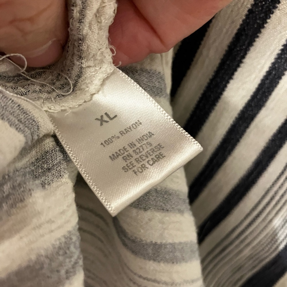 Navy Stripe Rayon Shirt - Picture 4 of 4